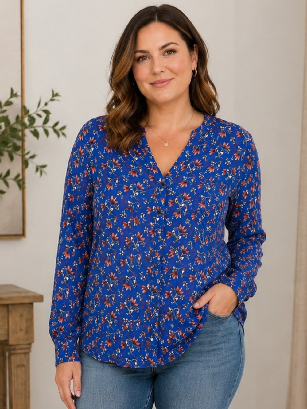 KUT Jasmine Floral Chiffon Top